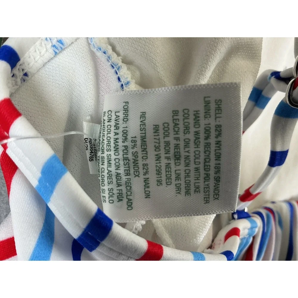 Wild Fable Womens Americana Patriotic Red White Blue Stripe Bikini Top NWT - Picture 5 of 7